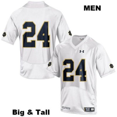 Notre Dame Fighting Irish Men's Tommy Tremble #24 White Under Armour No Name Authentic Stitched Big & Tall College NCAA Football Jersey RID1099LU